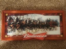The Bradford Exchange Budweiser Clydesdale Horse Team Framed Illuminated Sign picture