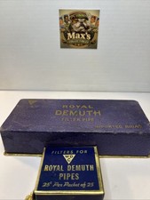 Vintage 1930s WDC Royal Demuth Pipe Box & Filter Packet Tobacciana Partial Set picture