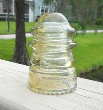 Great Clear Yellow Two Tone CD 113 Hemingray Glass Insulator picture
