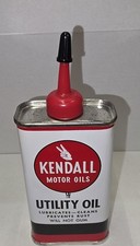 Vintage 50's-60's Kendall Utility Oil 4oz, Uncut Spout, Oiler, Near Mint picture