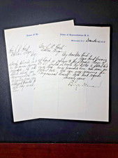 1903-1904 Oregon Congressman Binger Hermann Handwritten Letters - House of Reps picture
