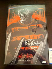 Robert Englund Signed A Nightmare on Elm Street Rare Poster w/Authentication. picture