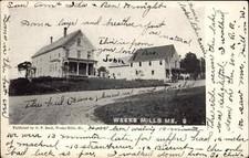 Weeks Mills Maine ME Town Center c1910 Vintage Postcard picture