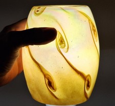 Vintage Hand-Blown Iridescent Aurene Gold Glass Replacement Lamp Shade  picture