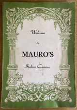 1967 MAURO'S ITALIAN CUISINE vintage restaurant menu STATEN ISLAND NEW YORK CITY picture
