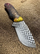 Handmade CUSTOM  FILE Hunting Knife Carbon Steel PINE CONE RESIN HANDLE- HAWKINS picture