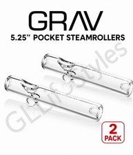 GRAV® TWO (2) PACK OF CLEAR MINI 5.25”STEAMROLLERS WITH FEET And ASH CATCHER picture