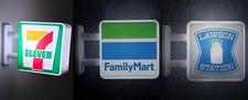 Japanese Convenience Store 7-Eleven Family Mart Lawson LED Light Magnet Set of 3 picture