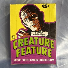 1980 Topps CREATURE FEATURE Universal Monsters Empty Card Display Box MUMMY picture