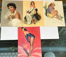 (4) Vintage Pin Up Prints 1940s Small Format 4 1/4