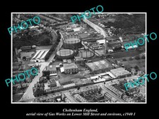 Cheltenham England Aerial View Gas Works c1940 2 Old Large Historic Photo picture