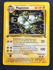 Magneton 26/62 Pokemon Card 1st Edition Fossil Set 1999 WOTC Vintage Rare MP picture