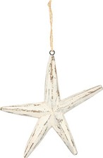 Primitives By Kathy Rustic Starfish Hanging Beach House Decor Nautical White picture