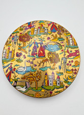Vintage 1950s Le Rage Powder Compact Fairytale Medieval Castle Enamel Flapjack picture