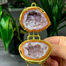 65G Natural Warring States Red Agate Amethyst Symbiotic Cave Crystal Specimen picture