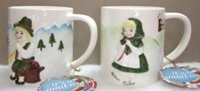 Rare Disney Japan Its A Small World Pair Rare Vintage Coffee Mugs with Tags picture
