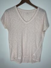 Athleta Womens Pink T-Shirt S Short Sleeve Over Sized Shirt V Neck Light Weight picture