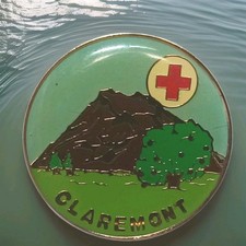 Vintage 1980's Claremont Calf CROSS  LAPEL Hat Pin Mountains Estate B4 picture