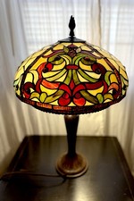 Dale Tiffany Red & Green  Floral Stained Glass Globe picture