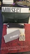 Molsect Orbit M1066NN Folding Knife Black G10 14C28N Drop Point Plain Satin picture