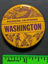 Vintage Washington Rose Bowl College Football Pinback Pin picture