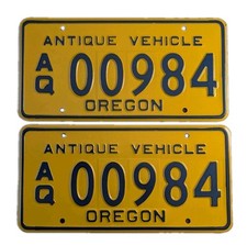 OREGON ANTIQUE VEHICLE  LICENSE PLATES SET  NOS Full Size picture