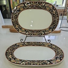 1 - Vintage Villeroy & Boch Intarsia Serving Platters Bone China Germany Gallo picture