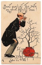 artist HBG Family Tree antique postcard picture
