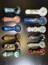12-Piece Set Of Premium & Colorful Glass smoking pipes picture