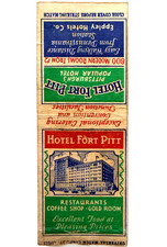 1940s Hotel Fort Pitt Pittsburgh PA Matchbook Cover Restaurants Coffee Shop picture