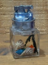 Vintage Sea Life Shells Beach Acrylic Box Cigarette Lighter Tobacco Cigar Table picture
