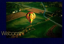 Hot Air Balloon Over Wisconsin Postcard picture