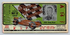 Rare 1959 Indianapolis 500 Box Seat Ticket Jimmy Bryan Indy Car Racing Ephemera picture