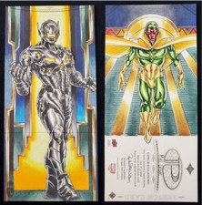 Ultron & Vision 2014 Marvel Premier Triple Panel Sketch Card Mel Uran Avengers picture