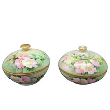 Antique Limoges La Seynie France Hand Painted Porcelain Dresser Set Gold Gil picture