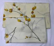 Vintage 1970s Fieldcrest Full Double Sheets Flat Fitted Yellow Floral Muslin picture