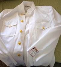 US Navy White Dress Uniform Jacket w/ Gold Buttons & Pockets picture