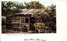 Antique Postcard Oldest House Utah UT Built 1847 Old Historic Home picture