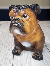 🐶RARE Vintage Mack Trucks Bulldog Dog Plastic Piggy Bank Original PLUG STAMPED picture