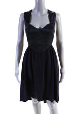 Narciso Rodriguez Womens Open Back A Line Dress Purple Black Size Small picture