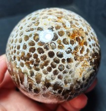 Rare 486.6G Natural Polished Colorful Coral Jade Agate Crystal Ball Healing A264 picture