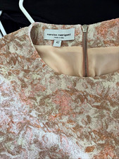Narciso Rodriguez Women’s Beige Pink Floral Woven Cropped Zip Blouse 42 picture