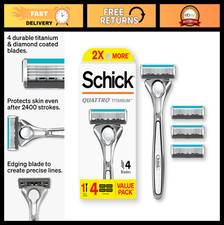 Schick Quattro Titanium Razor, 1 Razor Handle and 4 Cartridges | Shaving Razors picture