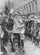 Italian Marshal Rodolfo Graziani Waving To The Crowds 1938 OLD PHOTO picture