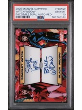 2025 Topps Chrome Sapphire WITCH/WIDOW FCSML DUAL AUTO /5 Red #FDWW PSA 10 picture
