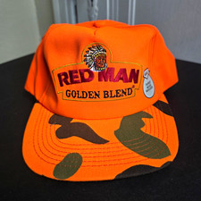 Vintage Red Man Golden Blend Tobacco Snapback Hat Blaze Orange Camo K-Products picture