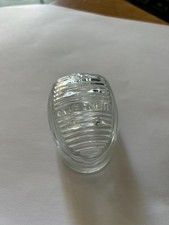2 VTG Hendryx USA/ANTIQUE/ART DECO CLEAR GLASS  BIRD CAGE FEEDER/SEED/WATER picture