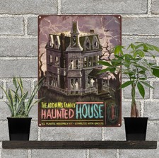 1964 Aurora Addams Family Haunted House Kit Baked Metal Repro Sign 9x12 60180 picture