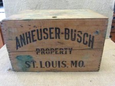 Vintage ORIGINAL 1942 Anheuser Busch Beer Wood Box Antique Budweiser Crate 11048 picture