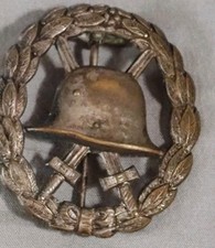 IMPERIAL GERMAN WORLD WAR I SILVER WOUND BADGE – CUT OUT VERSION picture